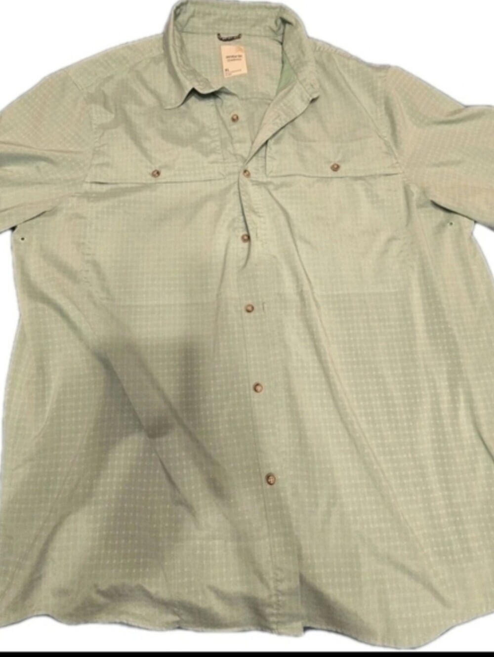 Solaris Outdoors Men’s Vented Fishing Shirt XL Mint Green Short Sleeve